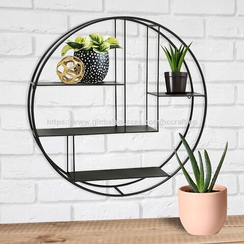 China Wall Shelves Industrial Round Metal Shelf 4 Levels Floating Scandi Contemporary Style Black On Global Sources Decoration China Wall Shelves Industrial Round, Round Metal Hanging Wall Shelf