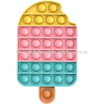 Squeeze Sensory Toy,Silicone Stress Reliever Toy for Kids Pink Camo Unicorn Push pop pop Bubble Sensory Fidget Toy 