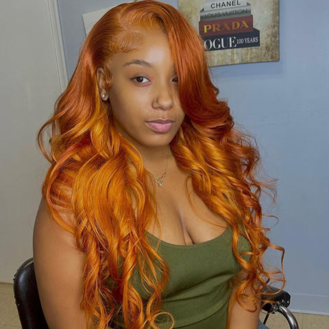 orange lace frontal
