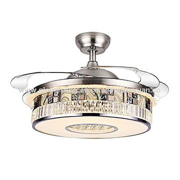 China 42 Ceiling Fan With Crystal Led Light 4 Blades Acrylic