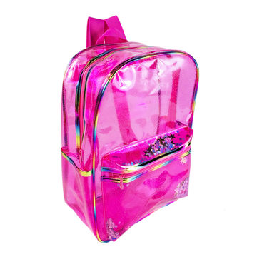 pink clear bookbag