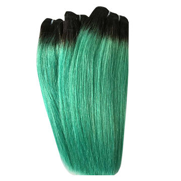 100 Virgin Chinese Remy Human Hair Extensions 1b Green Ombre Hair