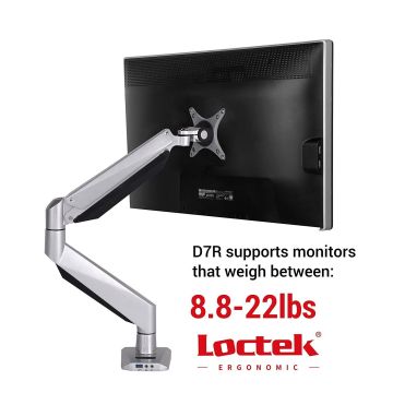 Loctek Monitor Mount Heavy Duty Single Lcd Arm Stand Desk Universal Table Stand For Monitor Speakers Plate Dimensions 23 X Cm Infinitely Height Adjule From 25 40 Clamp Isinfinitely