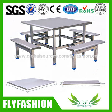 China School Canteen Room Furniture, Stainless Steel Outdoor Table And Chairs