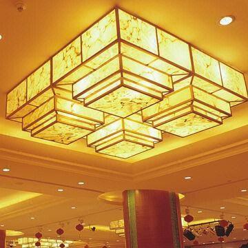 Hotel Lamp Restaurant Ceiling Light Fixture With Alabaster Cover