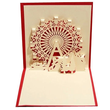 China Laser Cutting Ferris Wheel Pop Up Greeting Cards On Global Sources 3d Greeting Cards Pop Up Greeting Cards Die Cut Greeting Cards