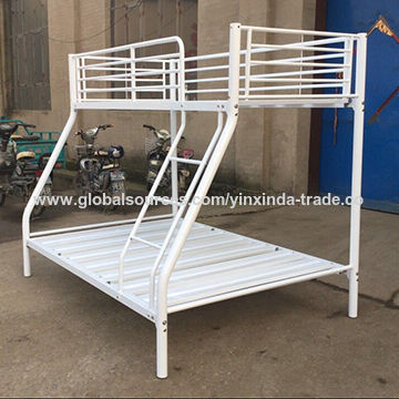 High Quality Metal Bunk Bed For 3, Twin Over Full White Metal Bunk Bed