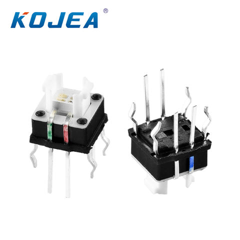 China 8 pin DPDT PCB mini push button switches 3 color LED Illuminated ...