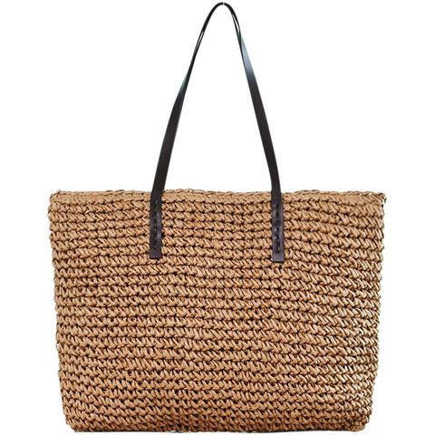 large woven beach bag