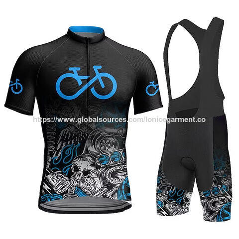 mens cycling jersey and bib shorts set