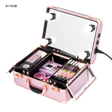 rose gold makeup vanity case