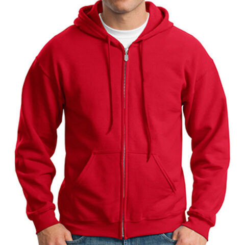 men's red zip up hoodie