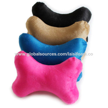 Short Pile Velour Cover Dog Bone Pillow Neck Support Bone Shape