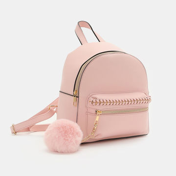 mini backpack with pom pom