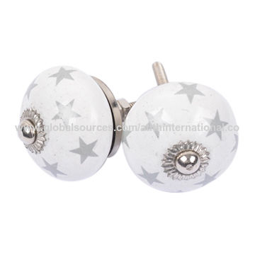 Door Knobs Ceramic Wooden Handmade Modern Handicraft Mandala
