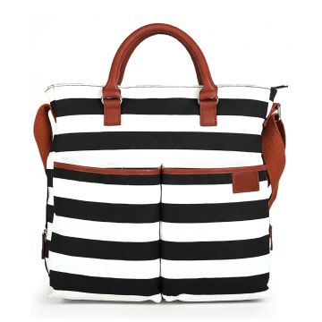 Diaper Bag Baby Changing Pad Black White Stripe W Cute Tan Trim China Diaper Bag Baby Changing Pad Black White