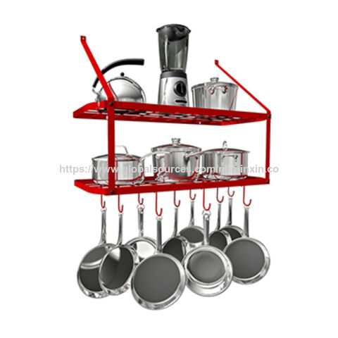 China Metal Cookware Holders Kitchen Wall Mounted Pot Rack