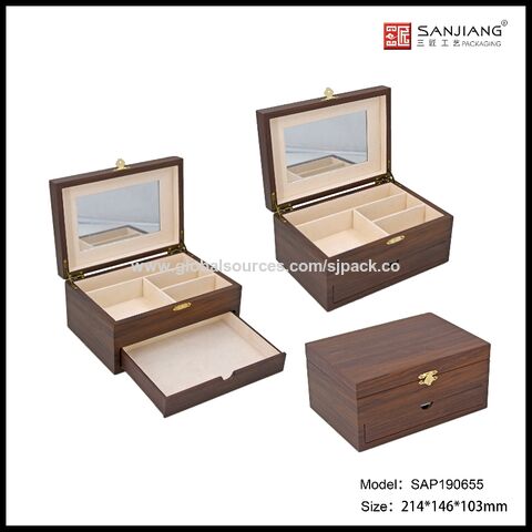 China Black Wooden Jewelry Packaging Storage Cases From Dongguan