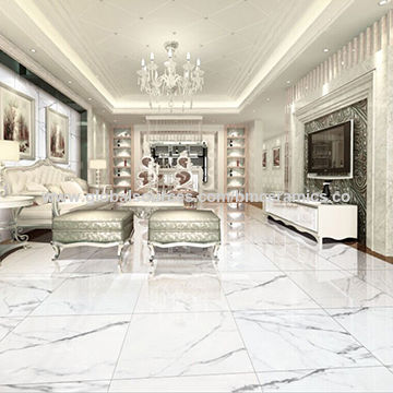 White Porcelain Marble Like Bathroom Tiles Contemporary Bathroom