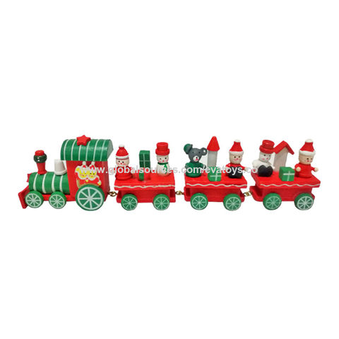 wooden christmas train set