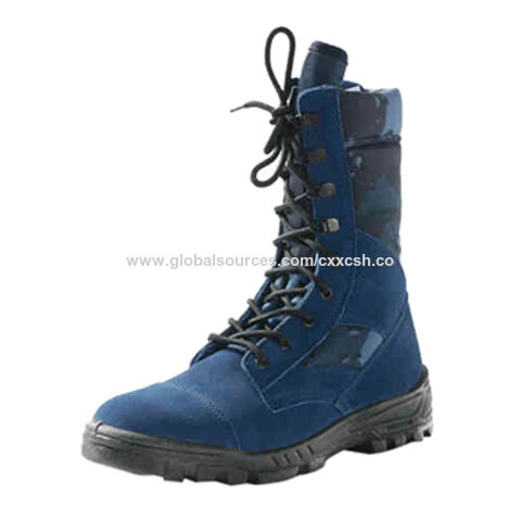 navy blue combat boots