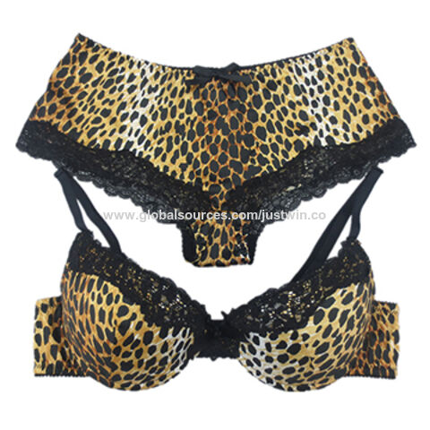 animal print bra and panty set