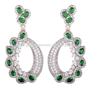 China Top Design Sea Gl 18k Gold Plated White Zircon Earring On China Top Design Sea Gl 18k Gold Plated White Zircon Earring
