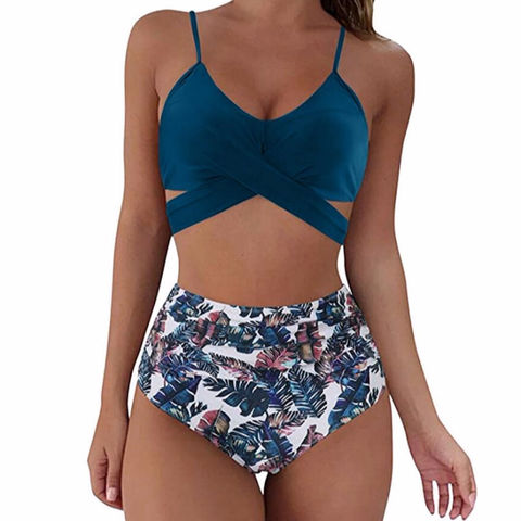 push up bikini top with high waisted bottoms