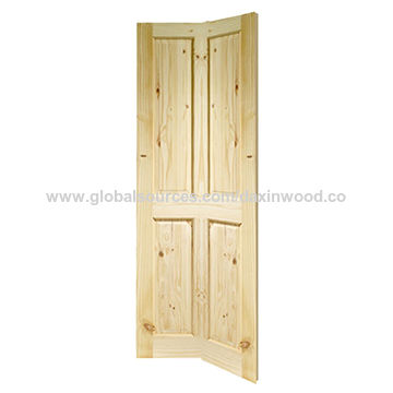 China 2 Panel Solid Core Shown In Knotty Pine Interior Bifold Door