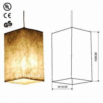 H27cm Cube Shape Hemp Paper Ceiling Lamp Global Sources