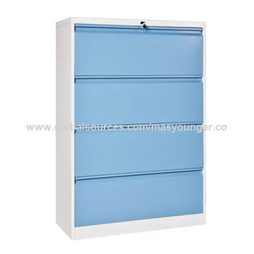 Office Steel Corner Colorful Document Drawers Cabinet Lateral