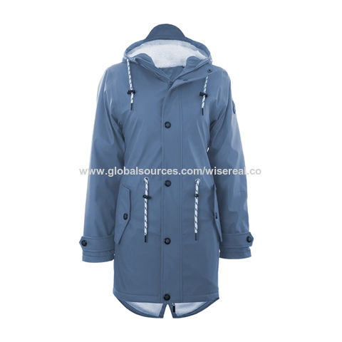 Women's Rain Jacket Outdoor Hoodie Waterproof Long Maxi Coat Overcoat Windproof 