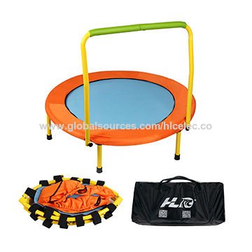 folding trampoline with handle