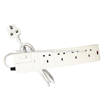 China Uk Standard 4 Way Extension Socket Power Strip On - 