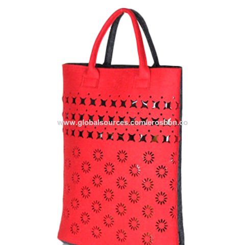 China Felt Bags With Pu Leather Handles Suitable For Promotional Producers Suppliers On Global Sources Erosbon Fashion Accessories Footwear Bags Luggage Felt Handbags Shanghai Industry Co