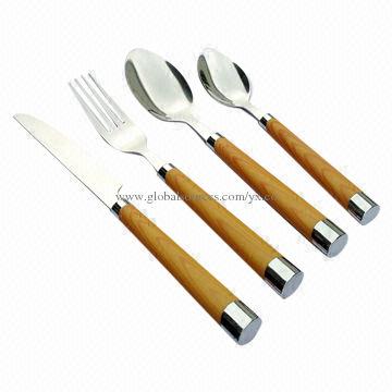 Stainless Steel Wooden Handle Cutlery Set 1 5mm Thickness Mirror China Stainless Steel Wooden Handle Cutlery Set 1 5mm Thickness Mirror Polishing