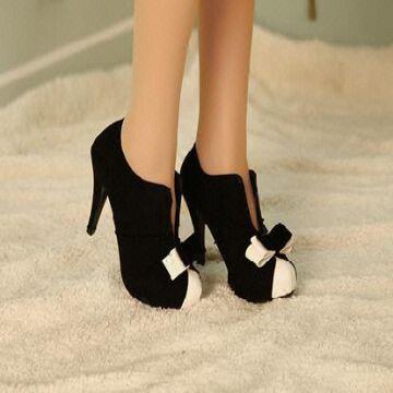 Attractive Bowknot Black Matte Comfortable High Heel Pumps Z0229