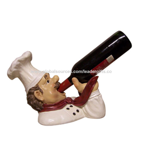 China High Quality Polyresin Wine Bottle Holder And Decorative Chef China High Quality Polyresin Wine Bottle Holder And Decorative Chef Sculpture For Home Table Decor