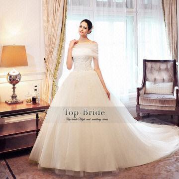 S21460 Top Design Lace Beaded Wedding Dress With Shawl Real Photo