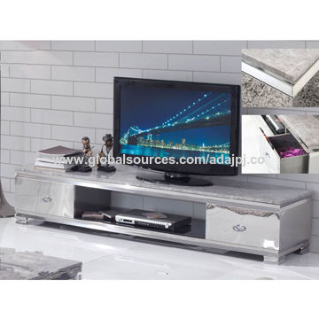 Entertainment Unit 304 Stainless Steel Stand And Marble Countertop Entertainment Unit China