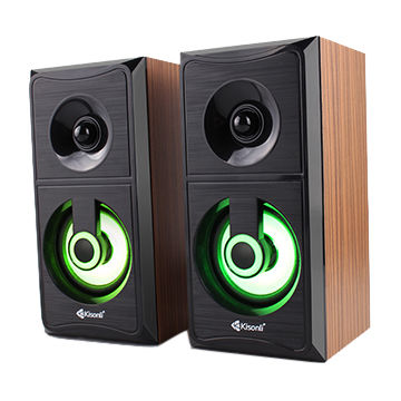 wood computer speakers