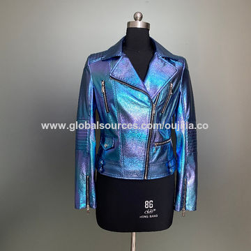 shiny blue jacket