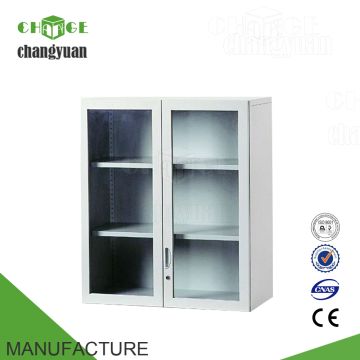 Small 2 Glass Door Filing Cabinets 3 Tier Short File Cabinet For