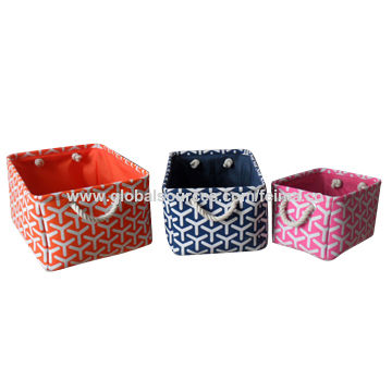 colorful storage baskets