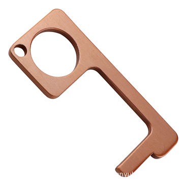 China Customized Metal Zinc Alloy Rose Gold Plating Touchless Button Pusher Door Opener Tool On Global Sources Door Opening Tool Touchless Door Opener No Touch Button Pusher