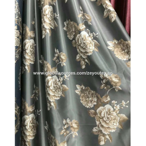 China Wide Width Polyester Jacquard Blackout Curtain Fabric On