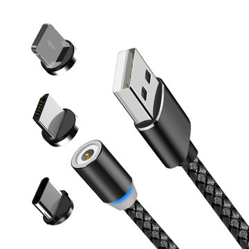 Los dispositivos de carga de tipo C/Micro 5V/2A Cable de carga USB Magnético Redondo 360 °