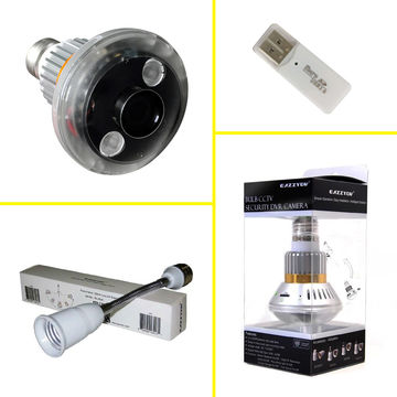 with Cover Eazzy BC-680C E27 Hidden Bulb CCTV Security DVR Camera 2.8mm Len