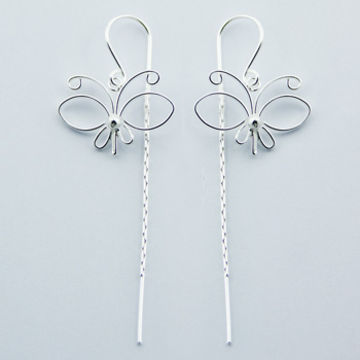 Plain Silver Earrings Airy Wirework Erfly Threaders Global Sources Thailand Plain Silver Earrings Airy Wirework Erfly Thre