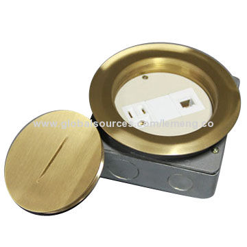 Brass Spiral Round Floor Box American Socket 125v 15a Global